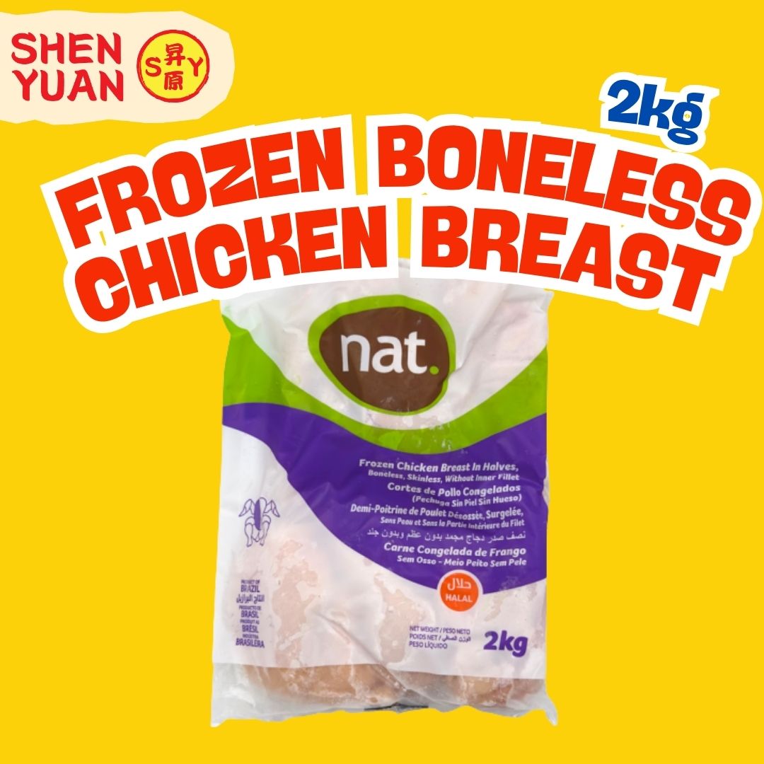 Nat Frozen Raw Boneless Chicken Breast (2kg)